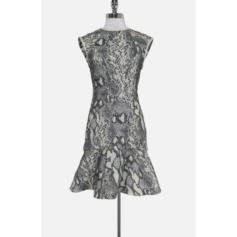 Yigal Azrouel Black & Cream Snakeskin Dress